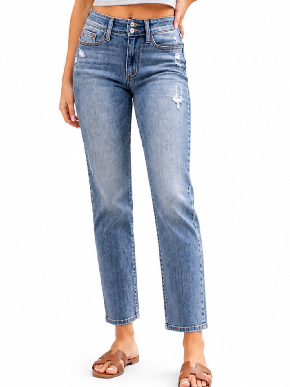 Judy Blue City Lights Double Button Straight Leg Jeans